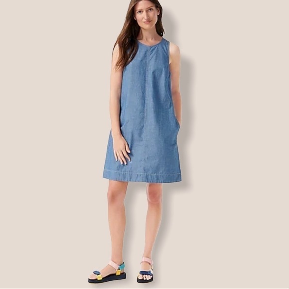 J. Crew Dresses & Skirts - J.CREW Chambray shift dress in spring blossom wash | NWOT